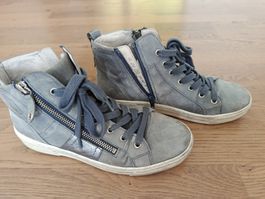 Leder Sneakers Blau-Grau GABOR Gr.5½ ~ 39