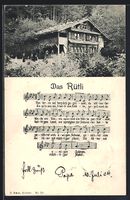 AK Rütli, Waldhaus mit Lied, 1904