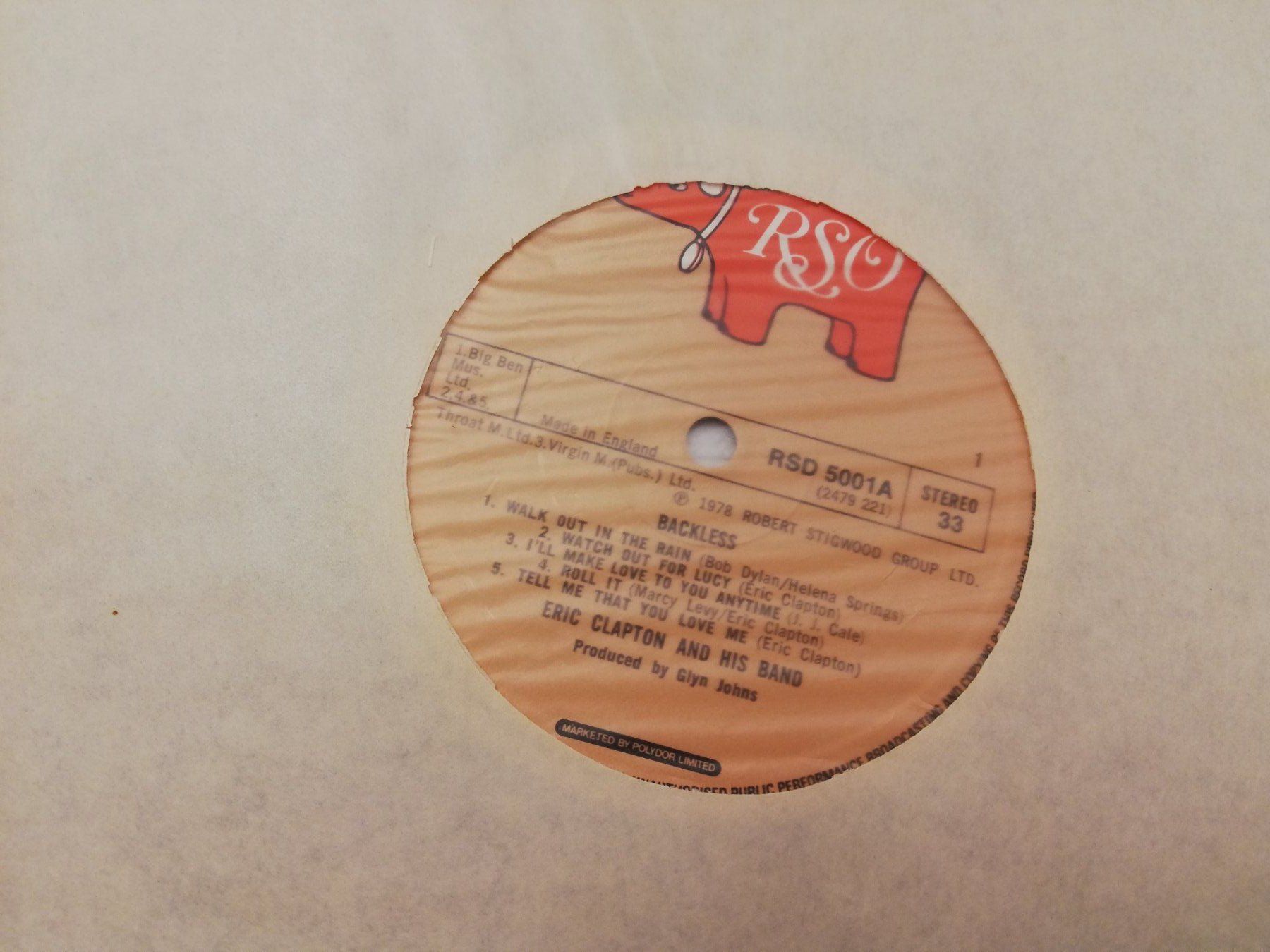 Schallplatten: ERIC CLAPTON - BACKLESS – Gebraucht aus Bern von Vinylsound.ch 3