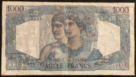 Seltene 1000 Francs Note, Banque de France