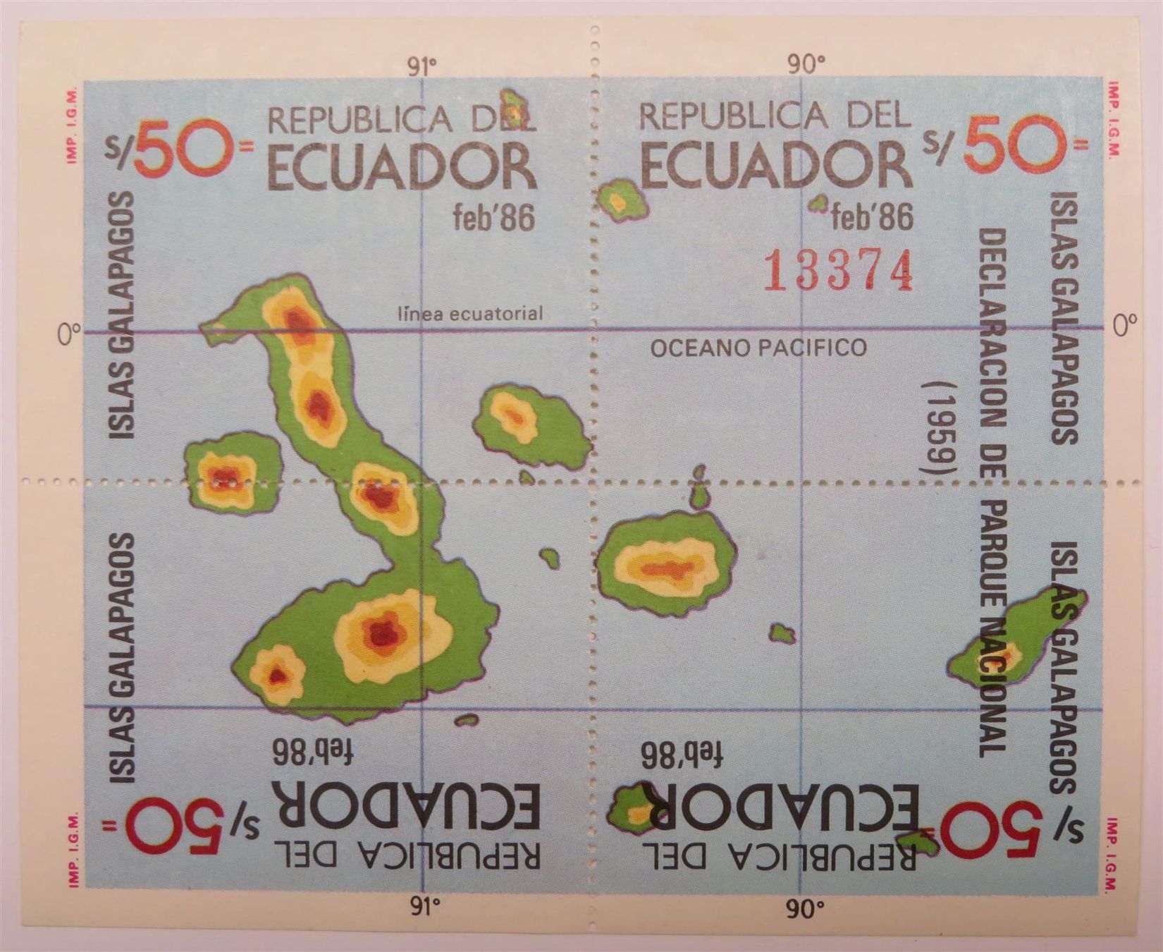 Tutti i francobolli: Briefmarken Ecuador Block Galapagos 1986 ** – Nuovo (secondo la descrizione) da Oberriet SG venduto da Manick