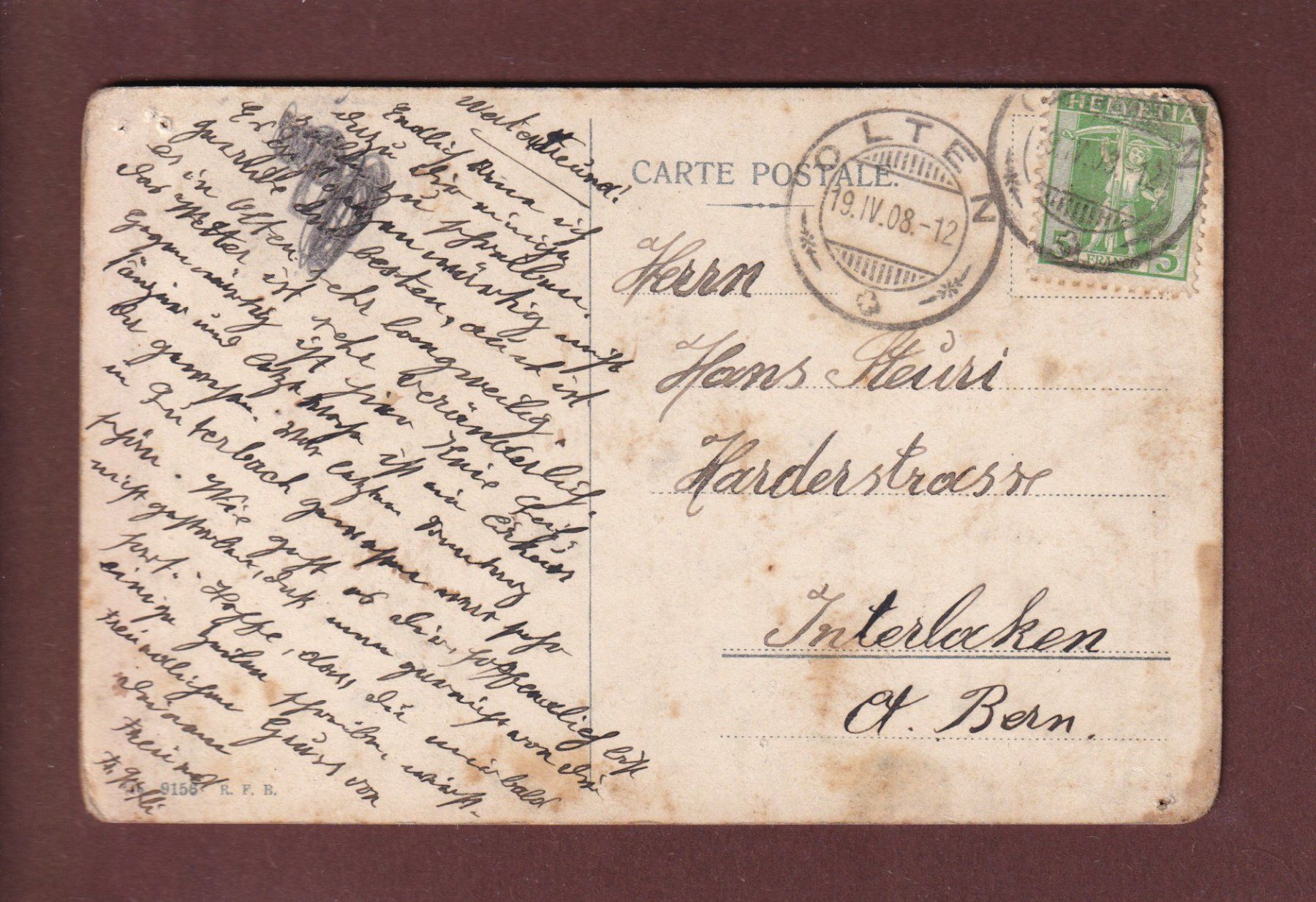 Cartoline postali: CHESIERES - Vieux Pont - 1908 // trou // – Usato da Pully venduto da nicecards 1