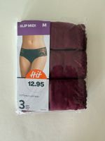 Slip Midi, Migros, Grösse M (Dunkelrot, 3 Stück)