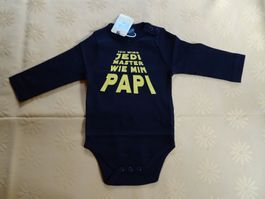NEUER Body schwarz "Ich wird Jedi Master" Gr. 74/80 - 260741