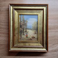 Altes gemaeltes Bild mit Holzrahmen, schoenes Sujet!