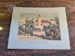 Antike Zürcher Kavallerie-Darstellung, Standeslegion 1804