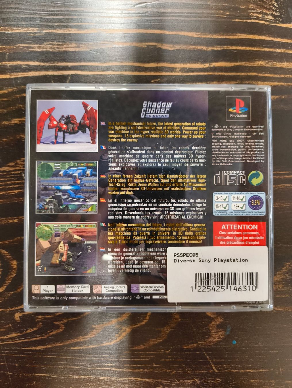 Sony Giochi: Shadow Gunner the robot wars Sony Playstation – Usato da Giubiasco venduto da Ticinerd 1