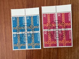 1971  Europa CH Erstag gest.Viererblock mit Tab  (K164)