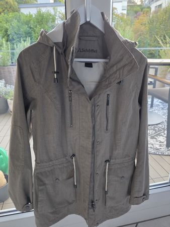Schöffel Damen Outdoorjacke beige mit Kapuze guter Zustand
