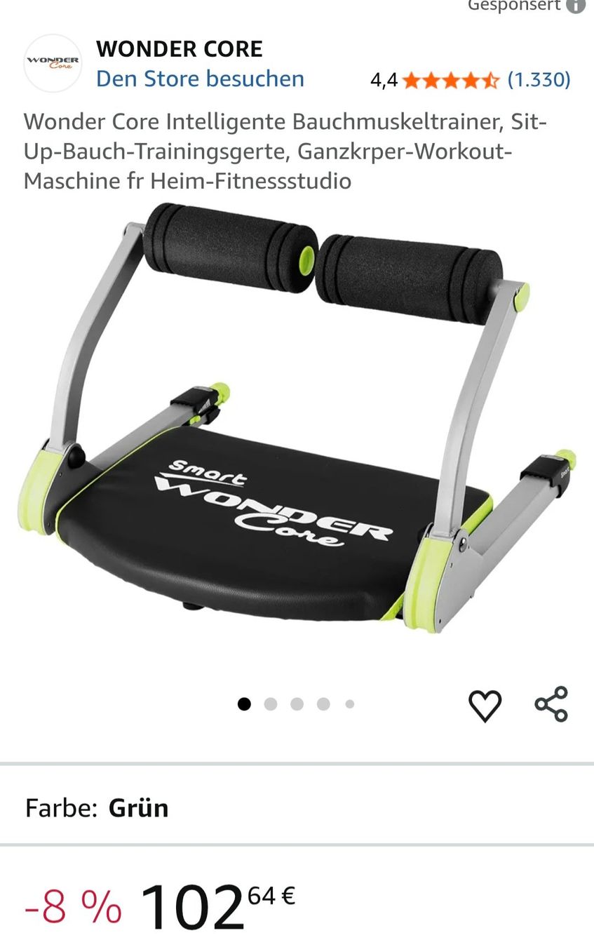 Hometrainer: Wonder Core Bauch Trainingsgerät – Usato da Bremgarten b. Bern venduto da Marge7979