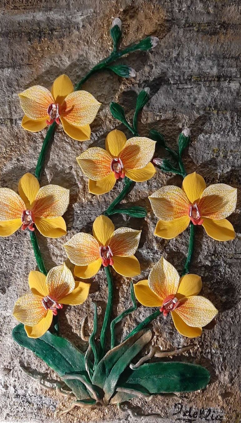 Foto & Immagini: 3D Wandbild, Orchideen, handgemacht! – Nuovo (secondo la descrizione) da Berikon venduto da m1l3n 1