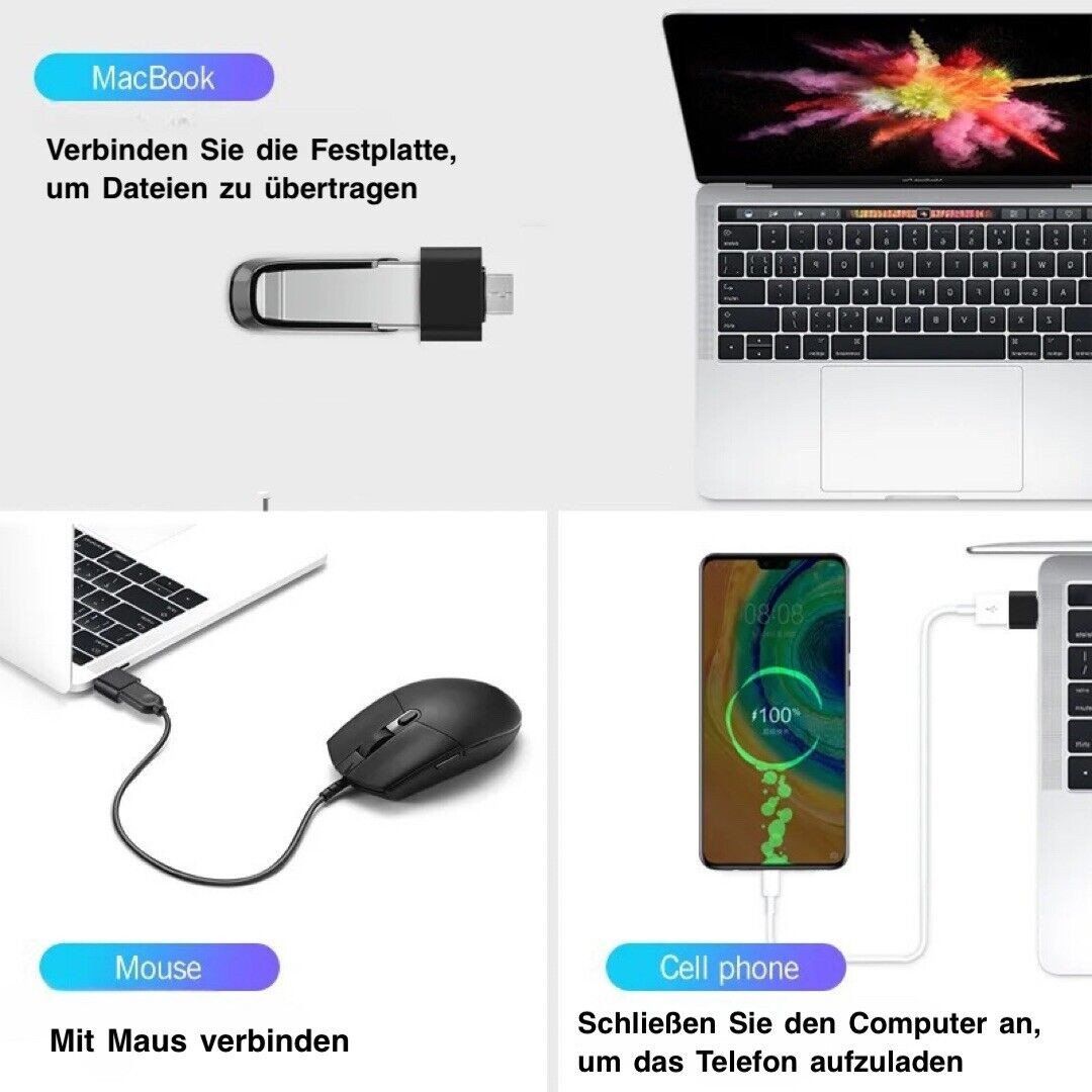 Unità & Adattatore: Buchse USB C auf USB A Adapter handy natel tablet – Nuovo (secondo la descrizione) da Kirchdorf AG venduto da Aarereussshop 4