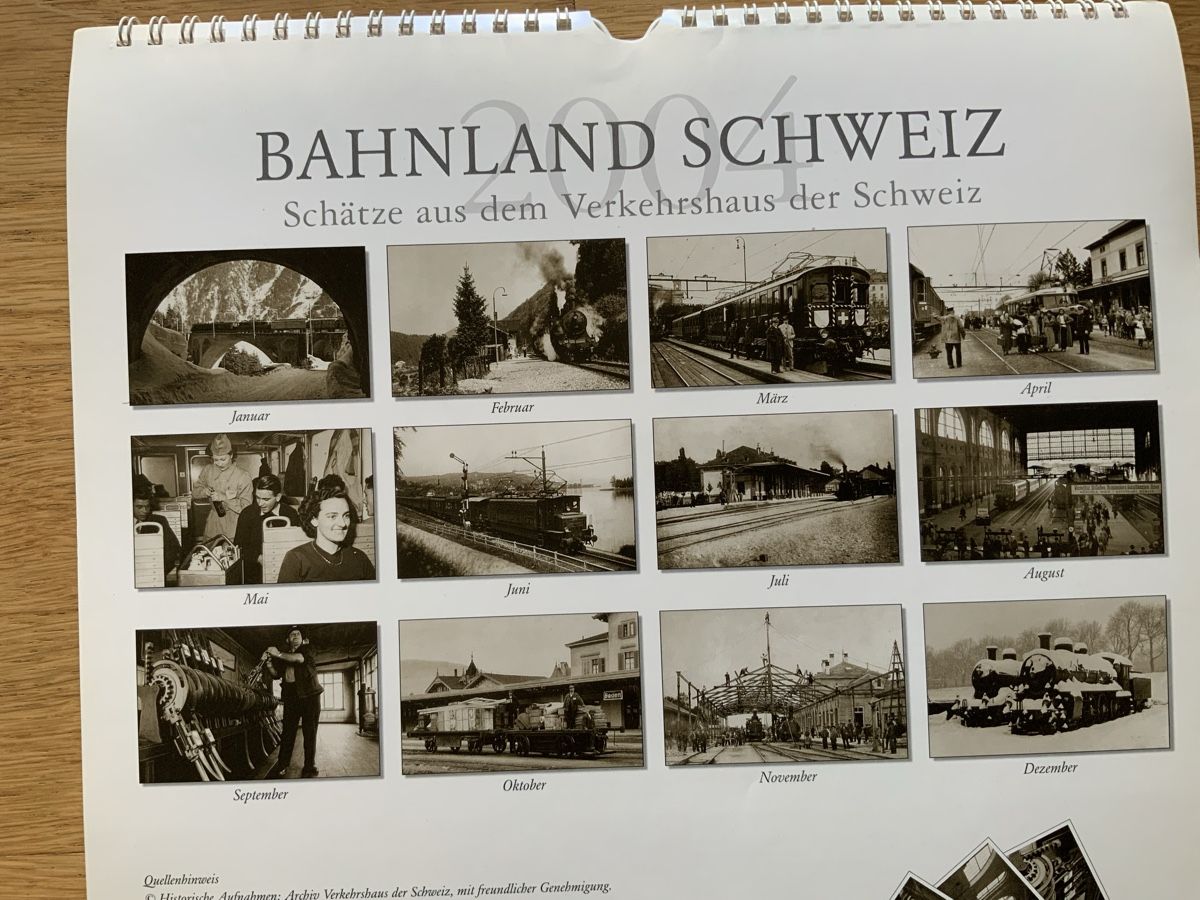 Calendari: Eisenbahn Kalender 2004 SBB 12 MT. / 30 Postkarten – Usato da Frauenfeld venduto da CSM71 4