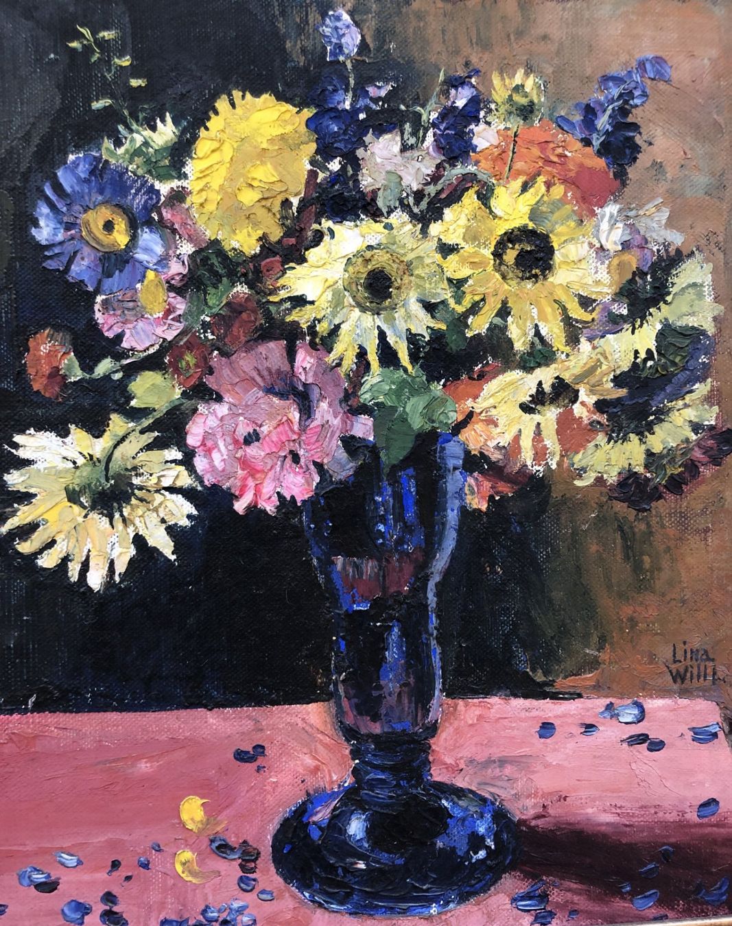 Gemälde: Lina Willi - Ölgemälde - Blumenstillleben – Gebraucht aus Schaffhausen von durruti 1