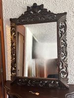 LARGE CARVED WOODEN MIRROR, BAROQUE STYLE, 19TH CENTURY