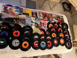 49 alte Schlager Platten aus der Juke Box Musik Platten