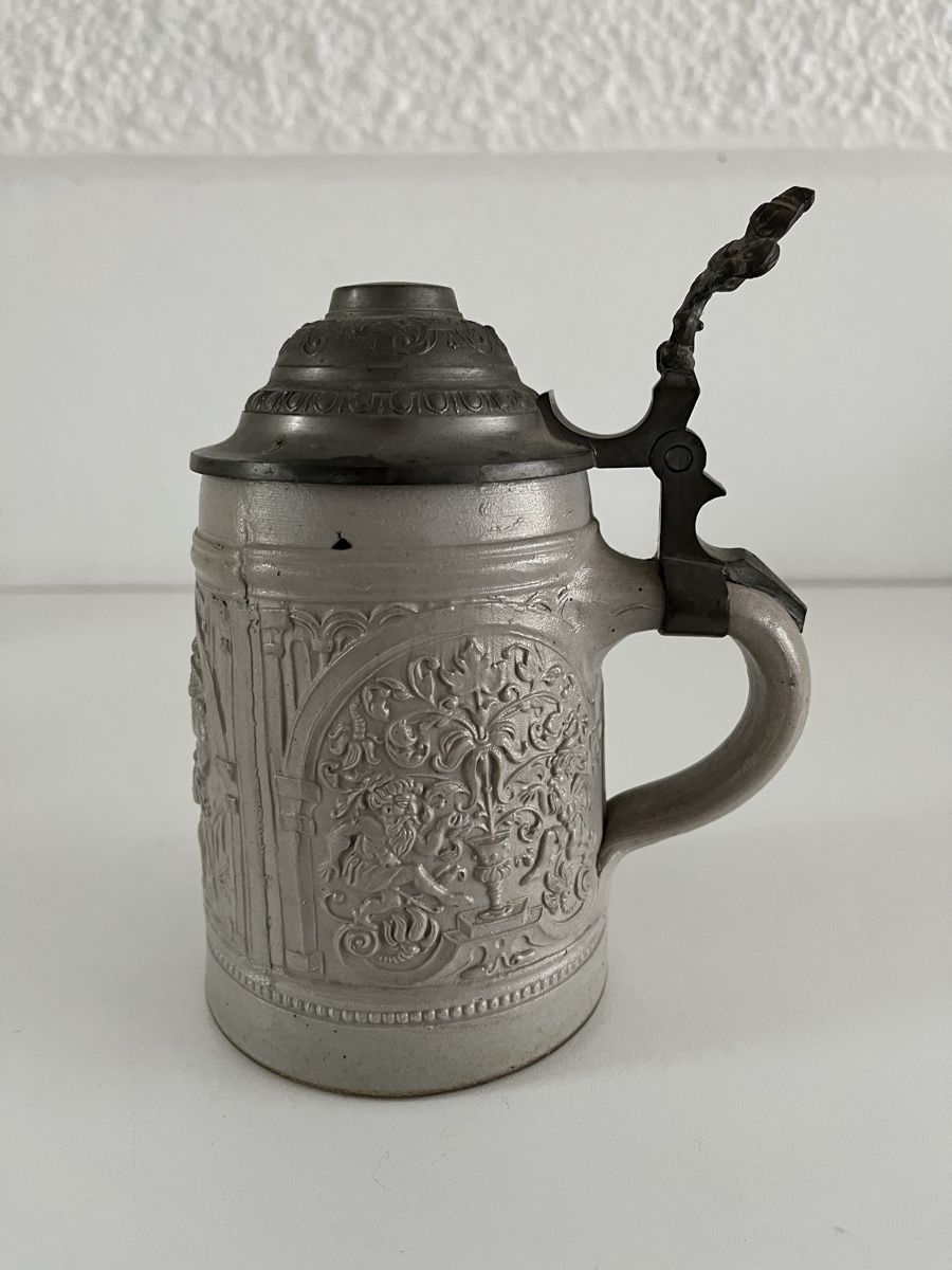Tutte le decorazioni: Humpen / Steinkrug mit Zinndeckel – Usato da Wetzikon ZH venduto da seli03 2
