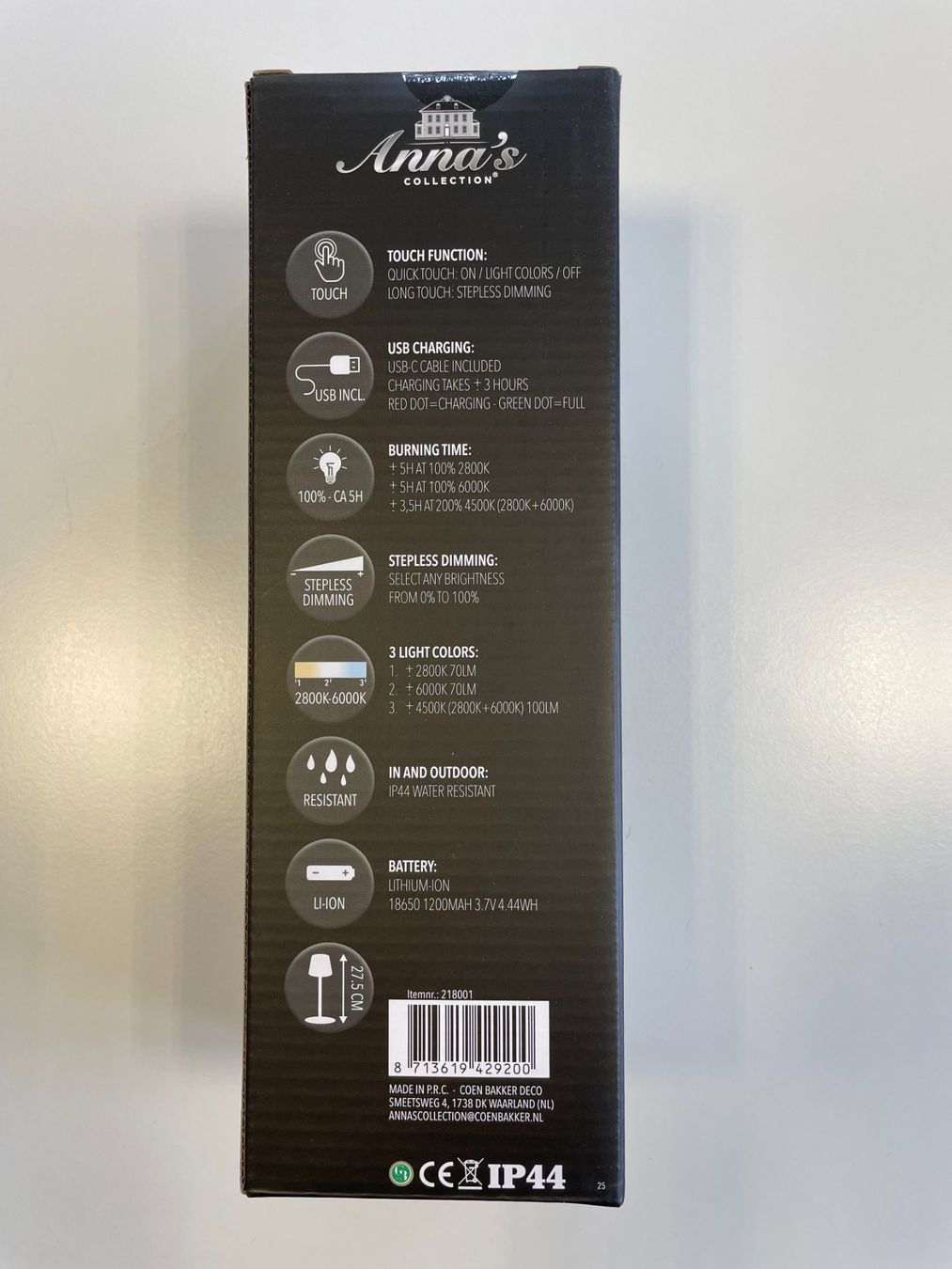 Lampade: Anna's Collection LED Tischlampe Akku Touch IP44 – Nuovo e nell'imballaggio originale da Zug venduto da Cry71 2