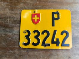Nummernschild PTT Post Mofa ausrangiert P 33242