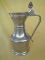 Zinn Waadtländer Kanne 19cm hoch, Hänkel mit zwei Eicheln