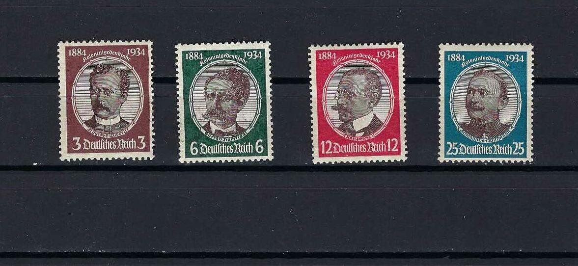 Tutti i francobolli: DR 1934 Kolonialforscher 540 - 543 ** – Nuovo e nell'imballaggio originale da Altstätten SG venduto da euro010