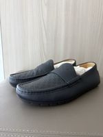 Mocassini GUCCI monogram blu tg 6.5 con scatola e ricevuta