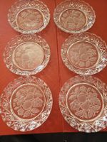 Assiettes à dessert en verre, motif fruits, lot de 6