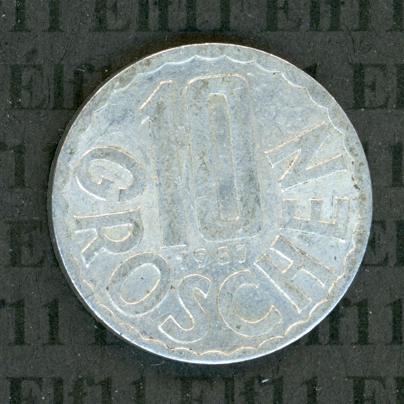Tutti le monete: ATS___0.10 1957 ss 10 Groschen – Usato da Widnau venduto da Elf11