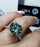 Bague argent avec diamant de moissanite de 5 ct certifié GRA
