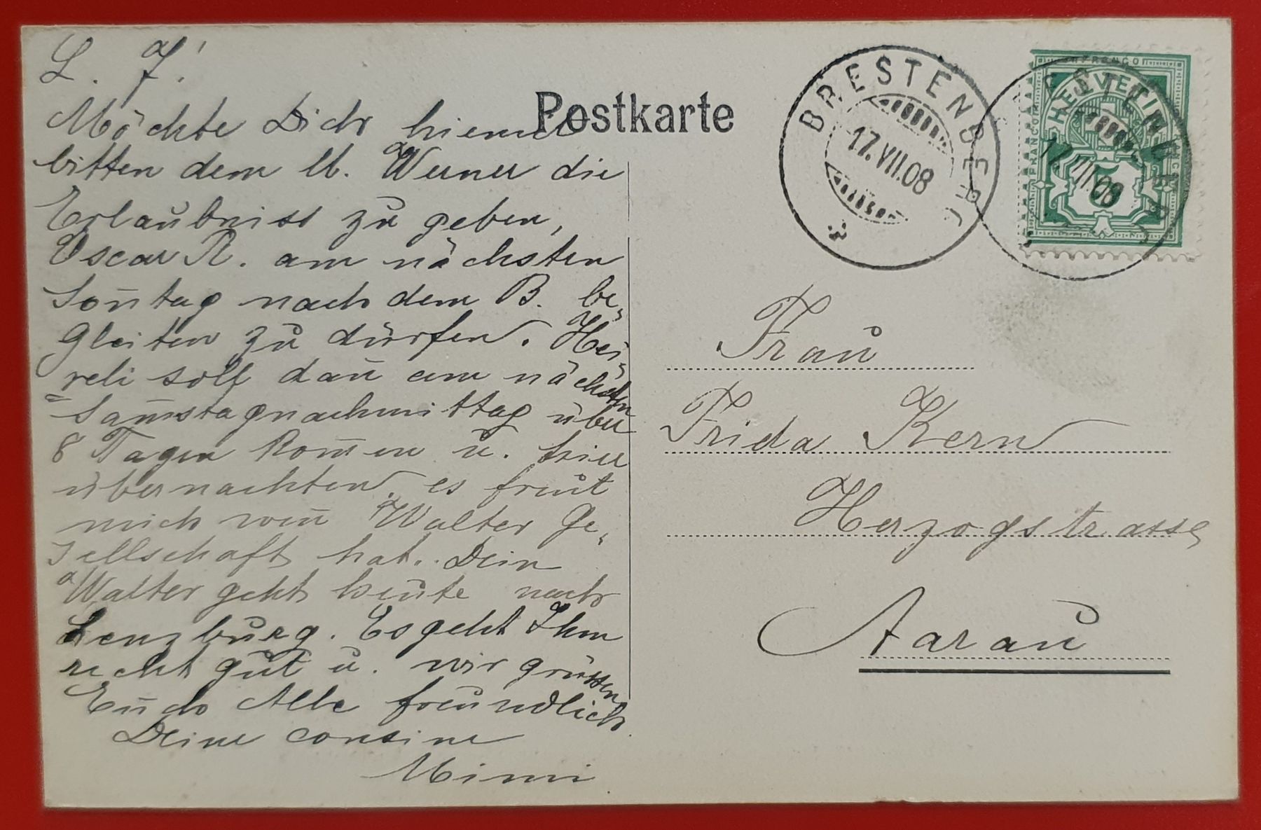 Cartoline postali: Brestenberg 1908 - Kuranstalt am Hallwilersee, Gartenpartie – Usato da Kreuzlingen venduto da Rschweiz1 1