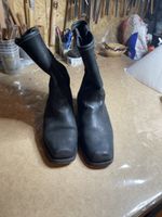 Black Leather Boots Size 40 Used Condition
