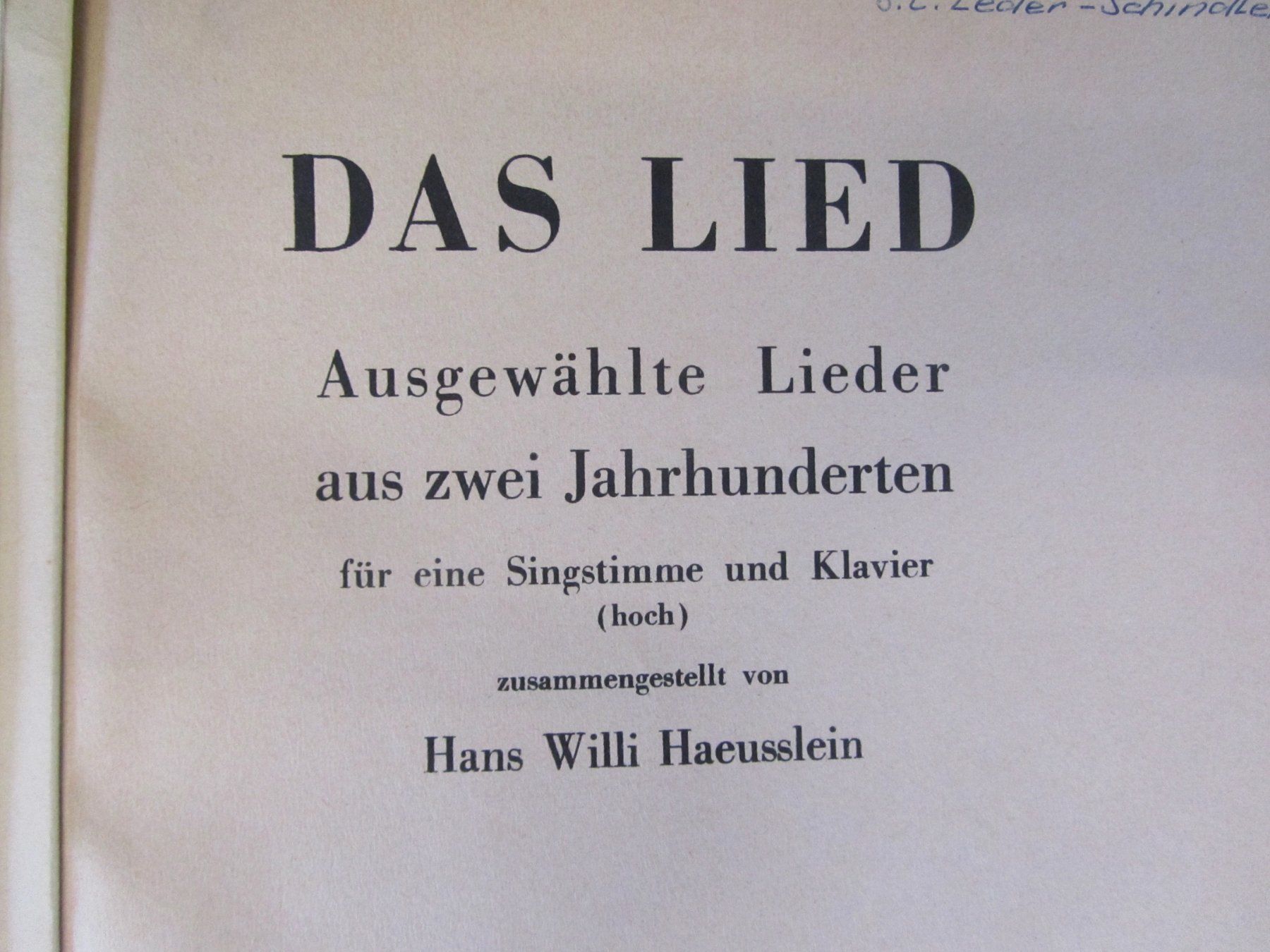 Libri: HAEUSSLEIN "Das Lied" – Usato da Muhen venduto da Restwert_Muhen 5