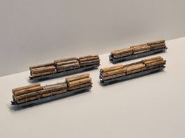 RhB 4ER-SET Rungenwagen Bundholz Spur N