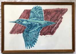 Otto Spalinger (1935-2021) - Farblithografie - Eisvogel