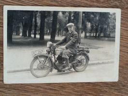 Echt Photo Karte / Motorrad Standard Ausgabe ca. 1920