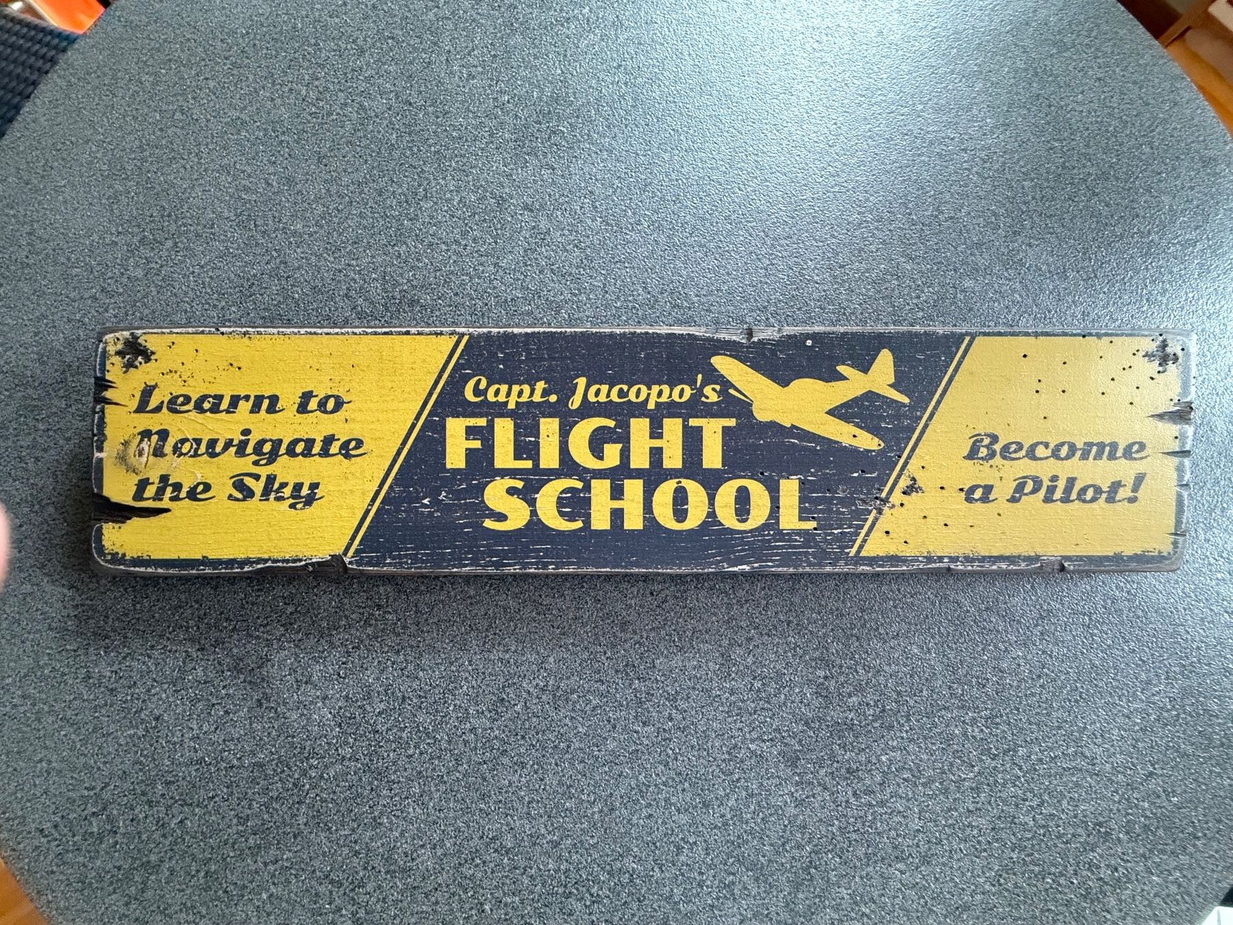 Toutes les décorations: Flight School Rustic Wood Sign – Neuf avec emballage d'origine à Muttenz par Fantom03 1