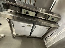 Grillplatte, Fritteuse, Kühlschränke, Edelstahltisch