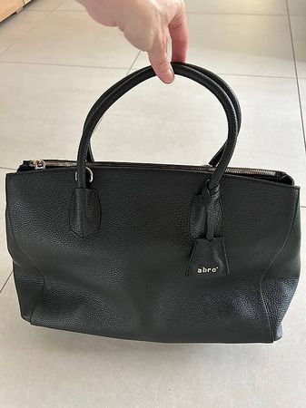 ABRO Leder-Tasche schwarz/gold