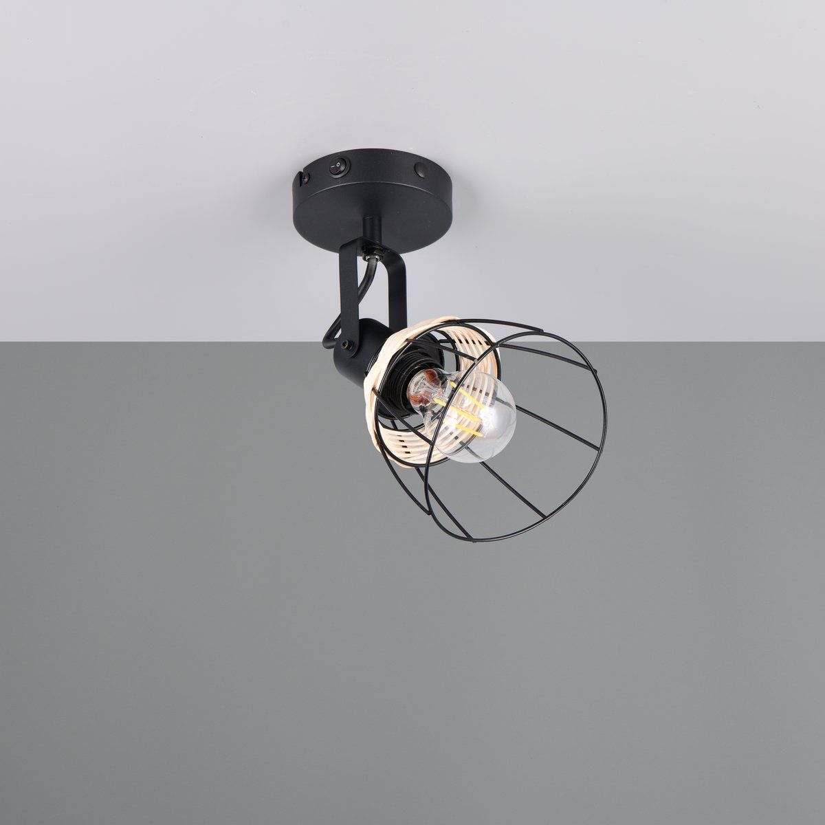 Lampade: Strahler, Rattan, Schwarz, 28 cm Höhe – Nuovo (secondo la descrizione) da Kreuzlingen venduto da Smart-Light 4