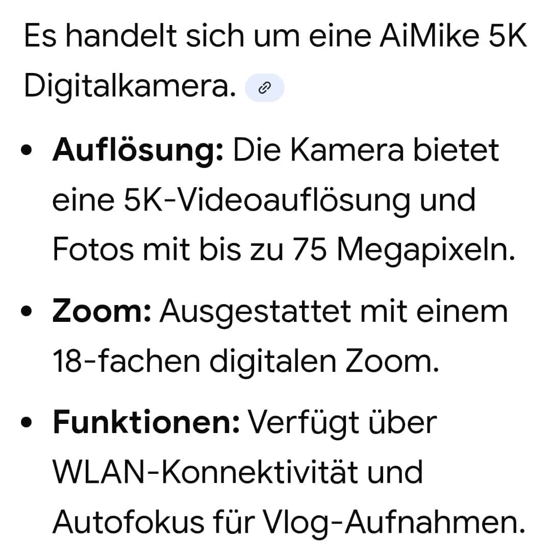 Fotocamera: AiMike 5K Digitalkamera, neu Orginal verpackt – Nuovo e nell'imballaggio originale da Beringen venduto da tan_b56y 5