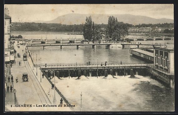 Cartoline postali: Genève, Les Ecluses du Rhone, Strassenb – Usato da Berlin venduto da bartko-reher