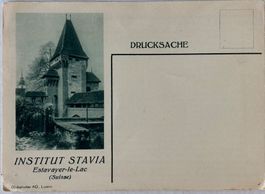 4-teilige Werbekarte, Estavayer-le-Lac, Institut Stavia
