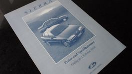 Ford Sierra Preisliste 1.2.1988