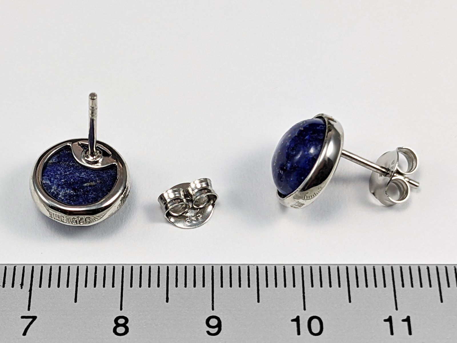 Orecchini pendenti & Orecchini a lobo: Lapislazuli / Lapis Ohrstecker/Ohrringe 11mm mit Silber – Nuovo e nell'imballaggio originale da Meilen venduto da GypsyCat 1