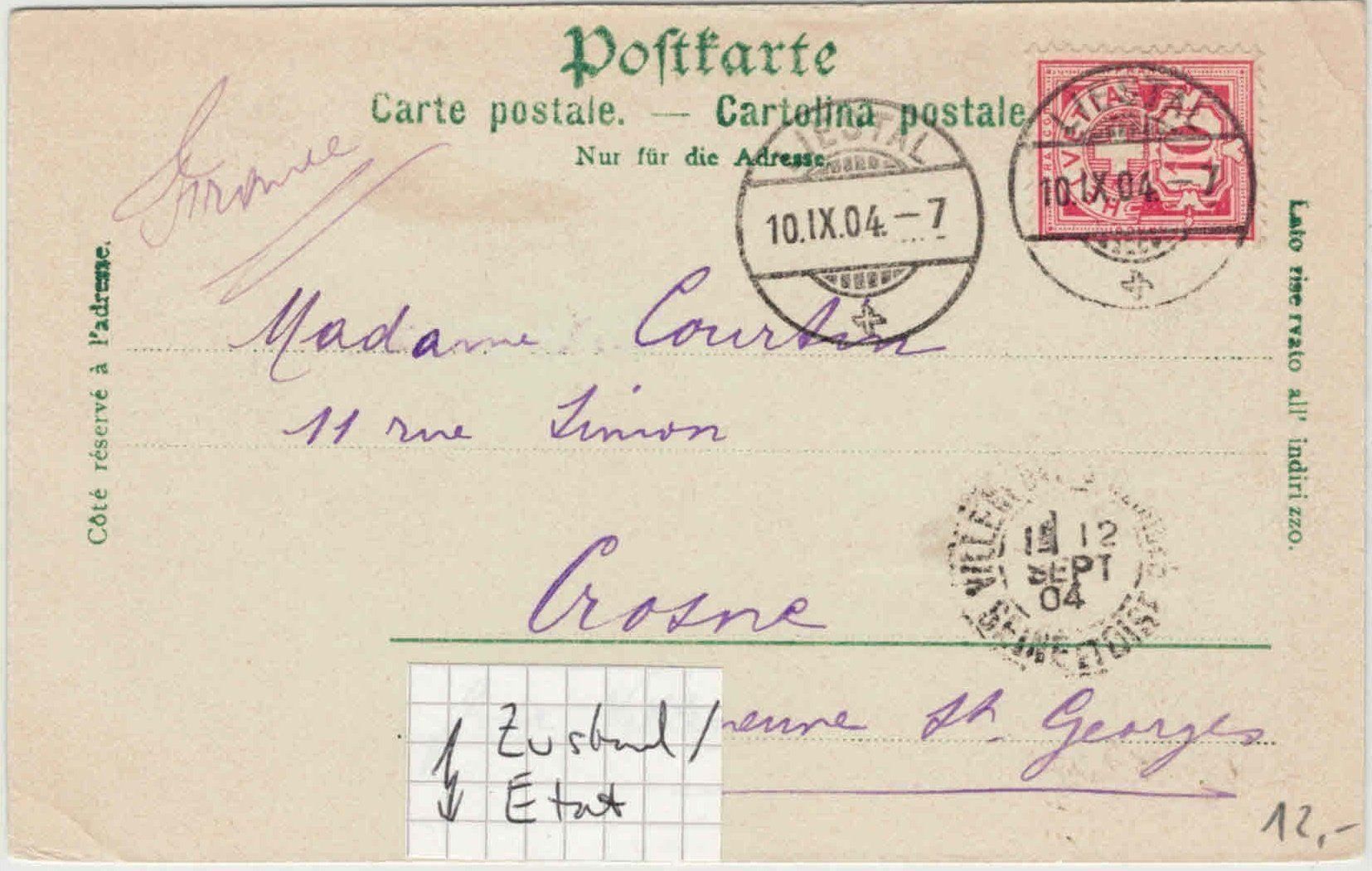 Cartoline postali: BL 63 Liestal Geschäfte belebt 1904 – Usato da Fribourg venduto da philafri 1