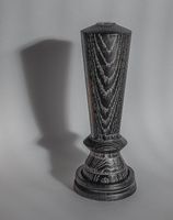 Blumenvase Eschenholz in Schwarz + Silber, mit Glaseinsatz