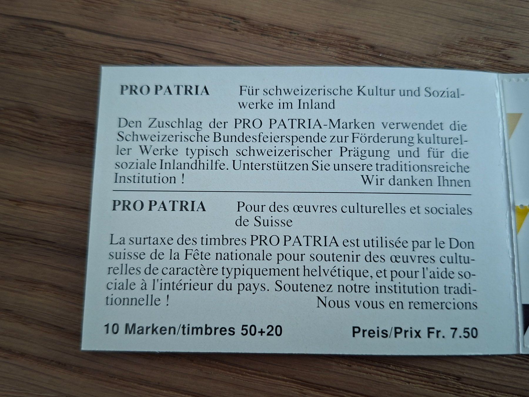 Tutti i francobolli: Markenheftchen: Pro Patria 1990 – Nuovo (secondo la descrizione) da Hinterkappelen venduto da 1399 1