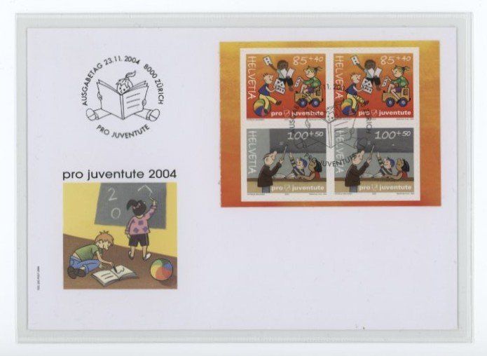 Tutti i francobolli: Pro Juventute 2004, Markenheft Viererblock FDC – Usato da Utzigen venduto da sprint.007