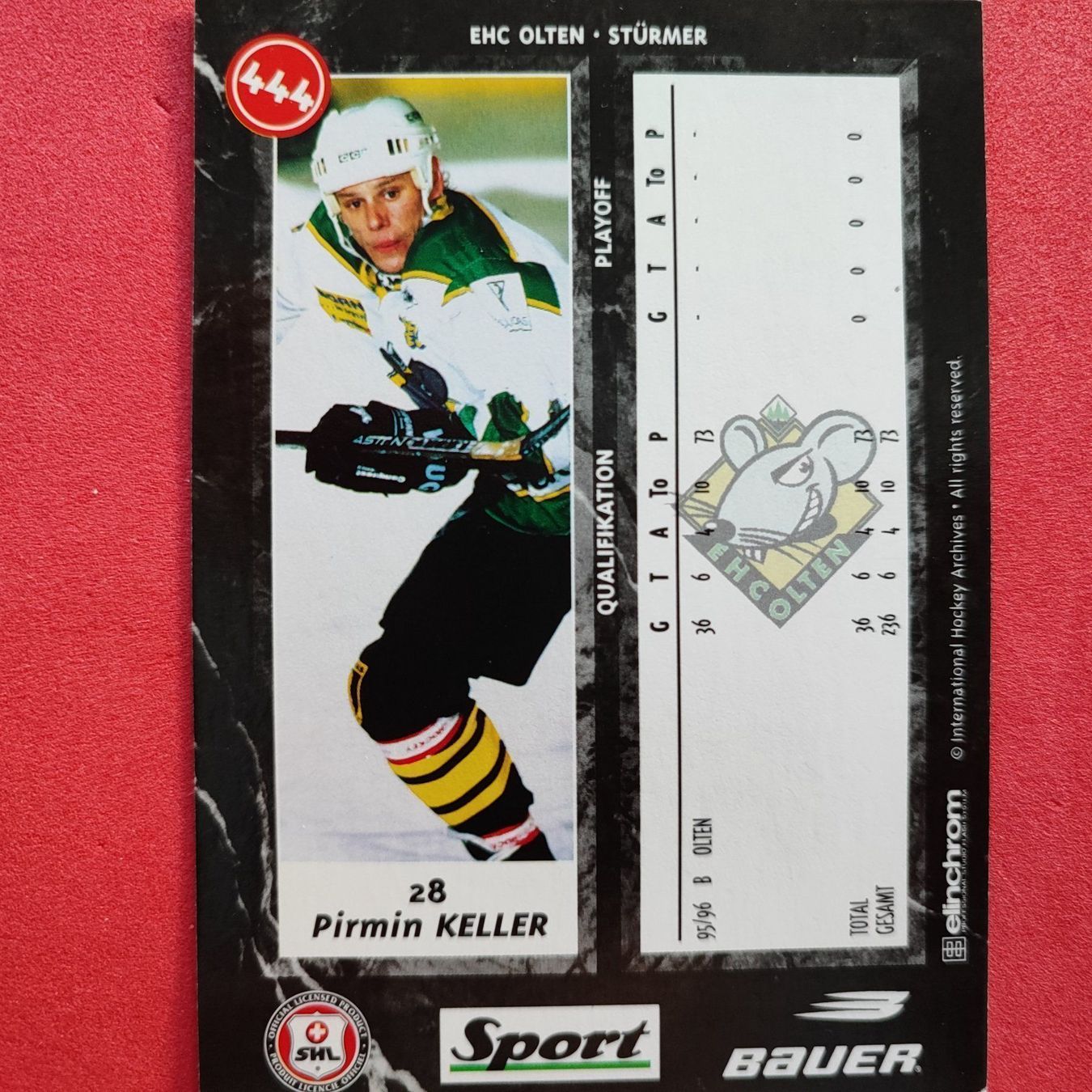 NHL Carte collezionabili: Pirmin Keller - EHC OLTEN - 1997/96 – Usato da Dübendorf venduto da kb86_MOVIE 1