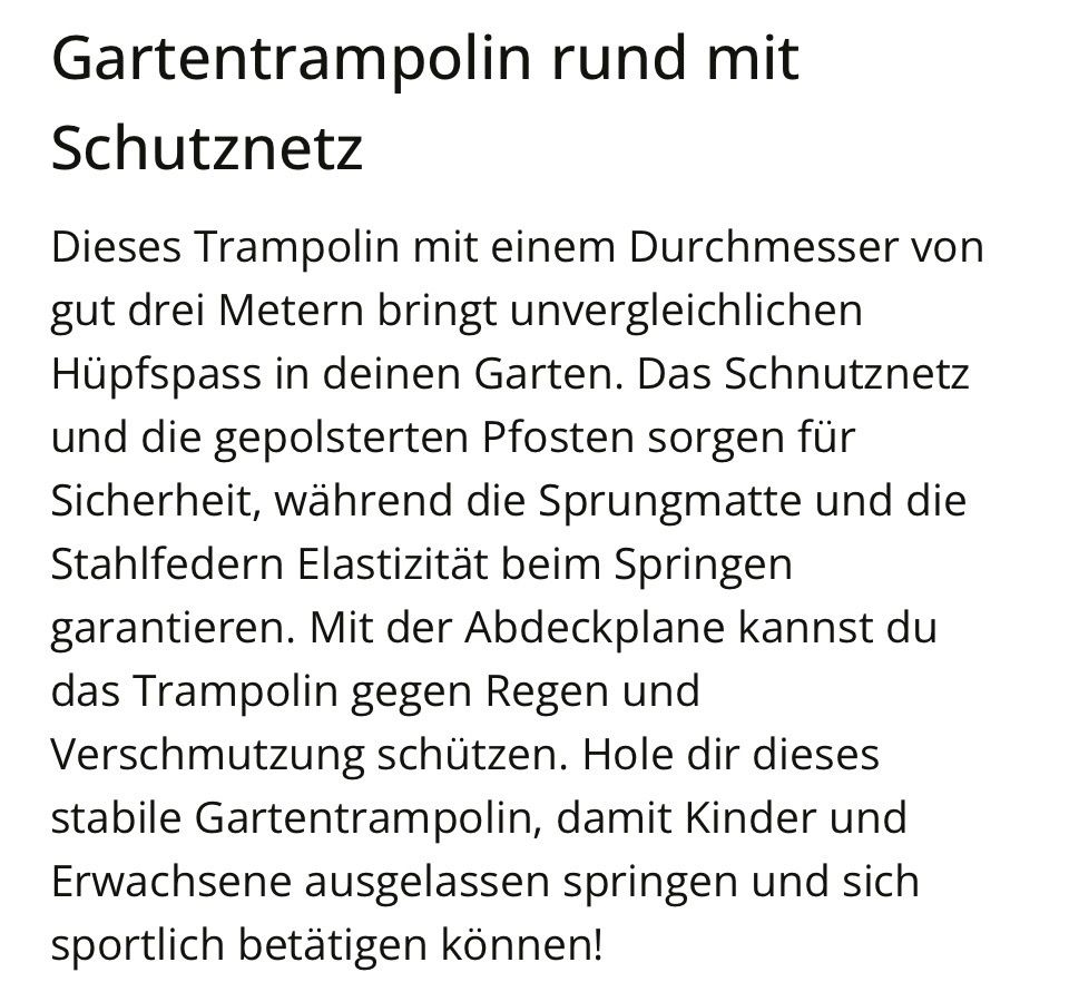 Gonser Trampolini: Trampolin Lejump 305cm – Nuovo e nell'imballaggio originale da Zürich venduto da Flaca24 1